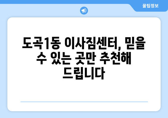 서울시 강남구 도곡1동 이삿짐센터 업체 추천 TOP5