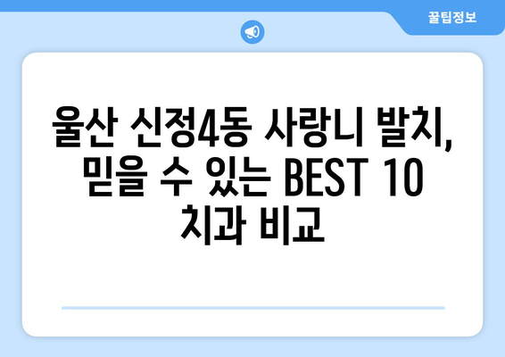 울산시 남구 신정4동 사랑니 발치 치과 가격 비용 잘하는 곳 추천 BEST 10 비교 가이드