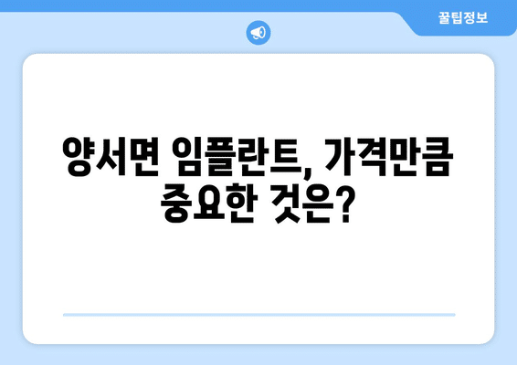 경기도 양평군 양서면 임플란트 가격 비용 잘하는 곳 추천 BEST 10 비교 가이드