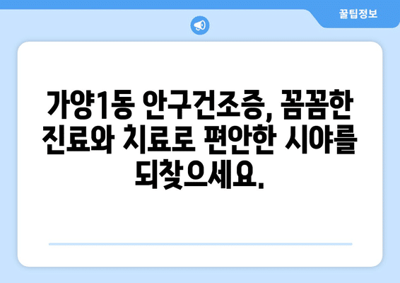 대전시 동구 가양1동 안구건조증 안과 추천 잘하는 곳 총정리