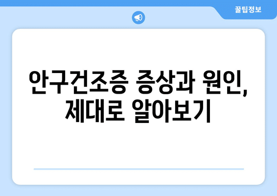 세종시 세종특별자치시 고운동 안구건조증 안과 추천 잘하는 곳 총정리