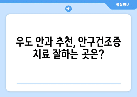 제주도 제주시 우도면 안구건조증 안과 추천 잘하는 곳 총정리