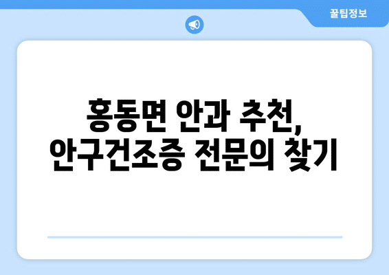 충청남도 홍성군 홍동면 안구건조증 안과 추천 잘하는 곳 총정리