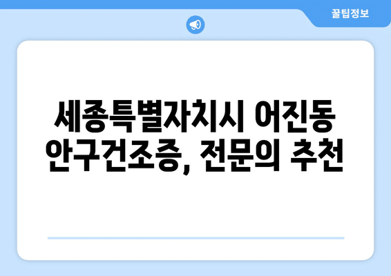 세종시 세종특별자치시 어진동 안구건조증 안과 추천 잘하는 곳 총정리