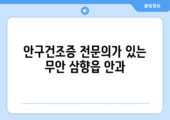 전라남도 무안군 삼향읍 안구건조증 안과 추천 잘하는 곳 총정리
