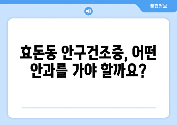 제주도 서귀포시 효돈동 안구건조증 안과 추천 잘하는 곳 총정리