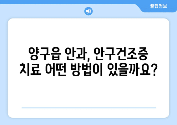 강원도 양구군 양구읍 안구건조증 안과 추천 잘하는 곳 총정리