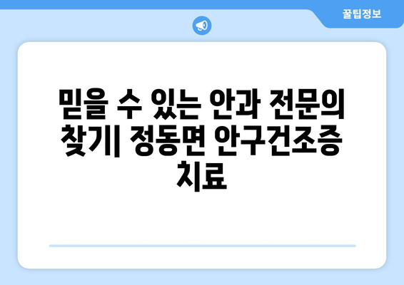 경상남도 사천시 정동면 안구건조증 안과 추천 잘하는 곳 총정리