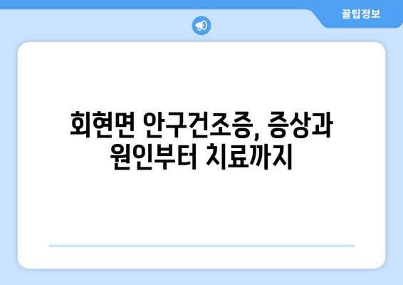 전라북도 군산시 회현면 안구건조증 안과 추천 잘하는 곳 총정리