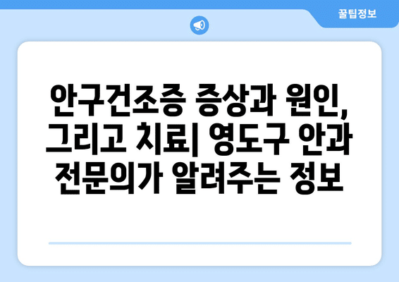 부산시 영도구 청학2동 안구건조증 안과 추천 잘하는 곳 총정리