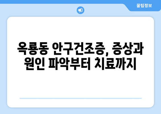 충청남도 공주시 옥룡동 안구건조증 안과 추천 잘하는 곳 총정리