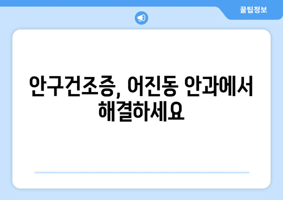 세종시 세종특별자치시 어진동 안구건조증 안과 추천 잘하는 곳 총정리