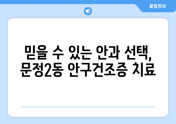 서울시 송파구 문정2동 안구건조증 안과 추천 잘하는 곳 총정리