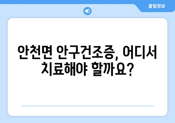 전라북도 진안군 안천면 안구건조증 안과 추천 잘하는 곳 총정리