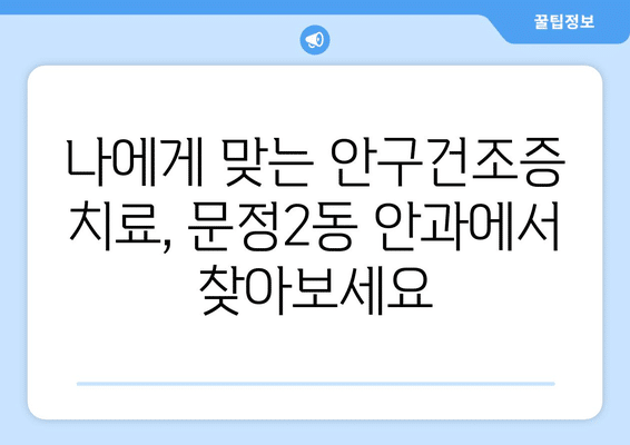 서울시 송파구 문정2동 안구건조증 안과 추천 잘하는 곳 총정리