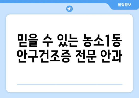 울산시 북구 농소1동 안구건조증 안과 추천 잘하는 곳 총정리