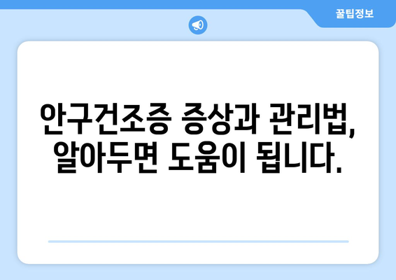 전라남도 장흥군 장동면 안구건조증 안과 추천 잘하는 곳 총정리