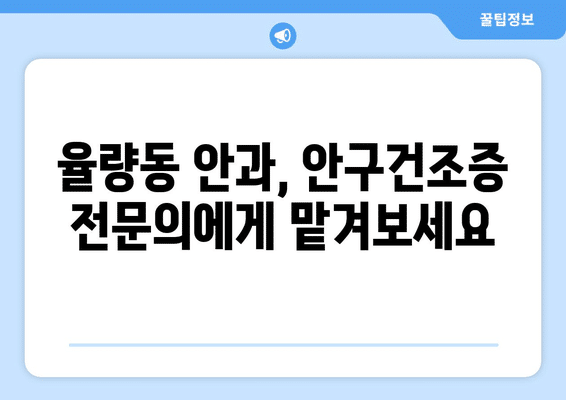 충청북도 청주시 흥덕구 율량동 안구건조증 안과 추천 잘하는 곳 총정리