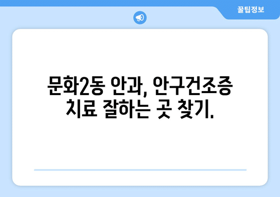 대전시 중구 문화2동 안구건조증 안과 추천 잘하는 곳 총정리