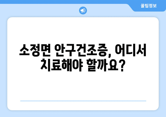 세종시 세종특별자치시 소정면 안구건조증 안과 추천 잘하는 곳 총정리