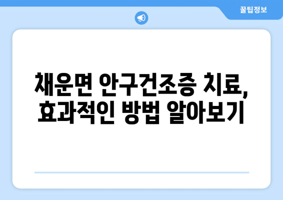 충청남도 논산시 채운면 안구건조증 안과 추천 잘하는 곳 총정리