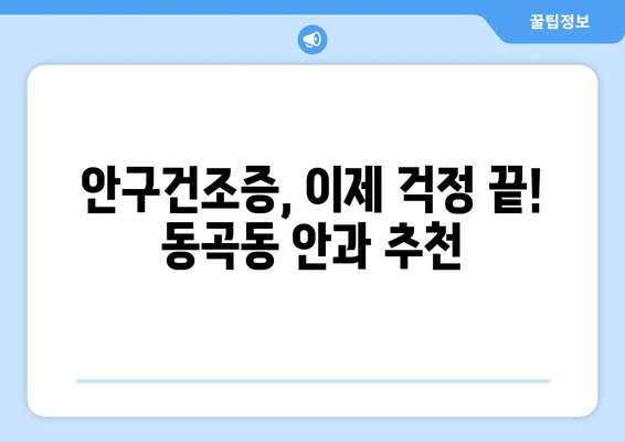 광주시 광산구 동곡동 안구건조증 안과 추천 잘하는 곳 총정리