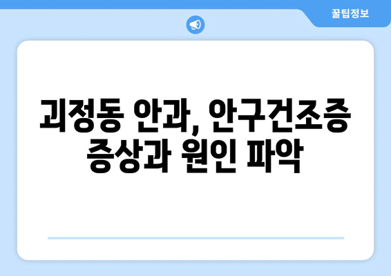대전시 서구 괴정동 안구건조증 안과 추천 잘하는 곳 총정리