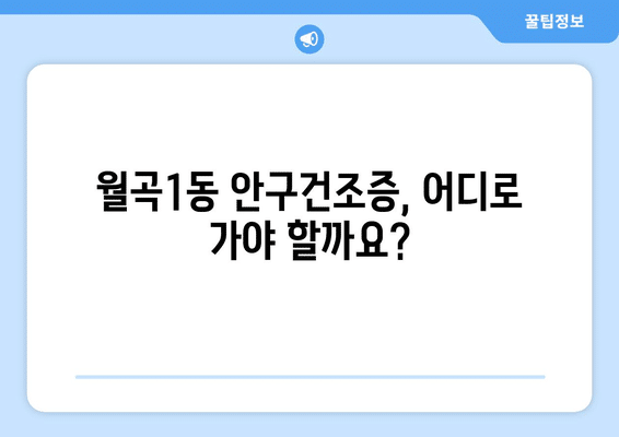 광주시 광산구 월곡1동 안구건조증 안과 추천 잘하는 곳 총정리