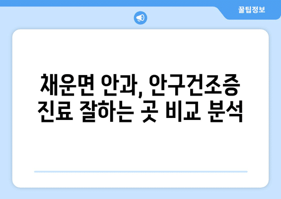 충청남도 논산시 채운면 안구건조증 안과 추천 잘하는 곳 총정리
