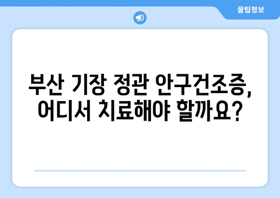 부산시 기장군 정관면 안구건조증 안과 추천 잘하는 곳 총정리