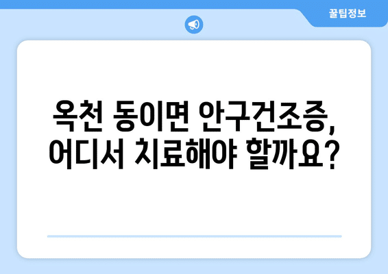 충청북도 옥천군 동이면 안구건조증 안과 추천 잘하는 곳 총정리