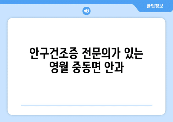 강원도 영월군 중동면 안구건조증 안과 추천 잘하는 곳 총정리