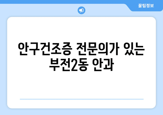 부산시 부산진구 부전2동 안구건조증 안과 추천 잘하는 곳 총정리