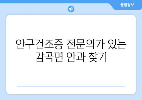 충청북도 음성군 감곡면 안구건조증 안과 추천 잘하는 곳 총정리
