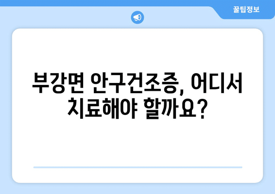 세종시 세종특별자치시 부강면 안구건조증 안과 추천 잘하는 곳 총정리