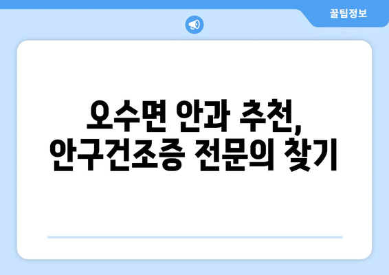 전라북도 임실군 오수면 안구건조증 안과 추천 잘하는 곳 총정리